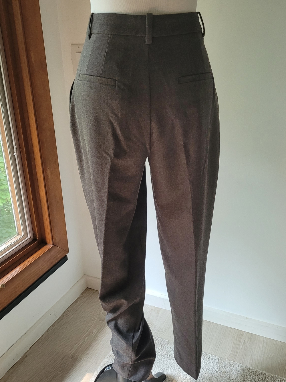 MANGO Tailored High-Waist Wool Blend Trousers Pants in Charcoal - Picture 3 of 13